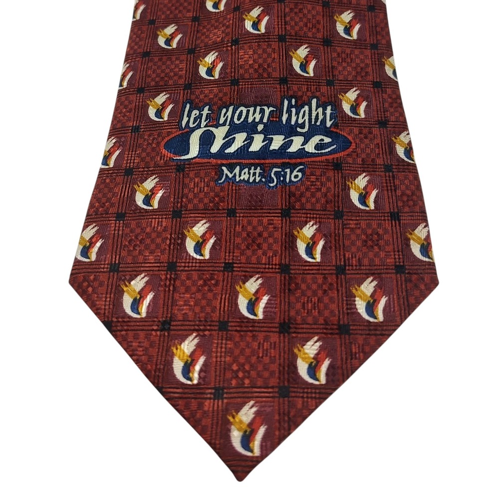 Vintage Appointed Apparel Silk Tie Mens Let Your Light Shine Verse Made Korea